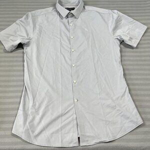 Tailored Athlete Shirt Mens Large Gray Bamboo Short Sleeve Button Down Stretch